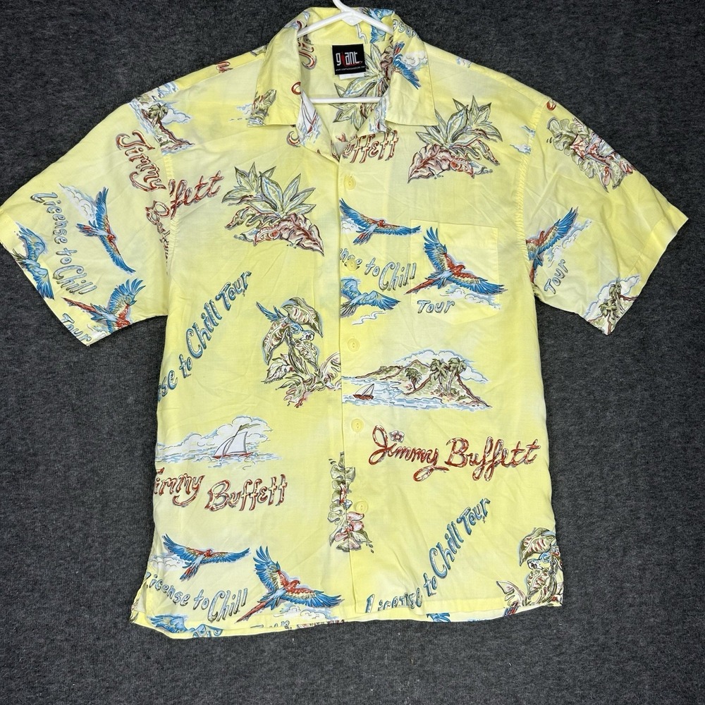 Jimmy Buffet Shirt Relaxed Mens S License To Chill Tour Loop Collar Camp Rayon